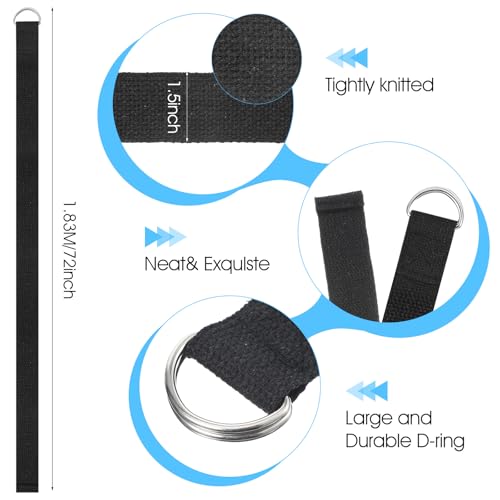 16 Pcs Yoga Strap for Stretching Bulk 6ft Exercise Stretch Band with Metal D Ring Adjustable Pilates Non Elastic Yoga Stretch Belt for Women Men Physical Fitness Gym Workout Dance
