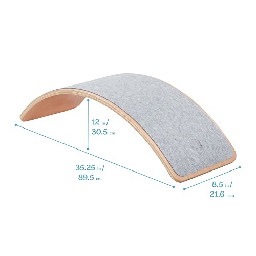 ECR4Kids Balance Board, Montessori Toy, Light Grey - color: Light Grey
