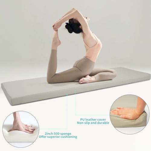 2 Inch Thick Yoga Mat, 72''x24'x2" extra-thick exercise mat. Fitness mat,Foldable Extra Thick Exercise Mat PU Leather,Gymnastics Mat withPilates, Stretching.