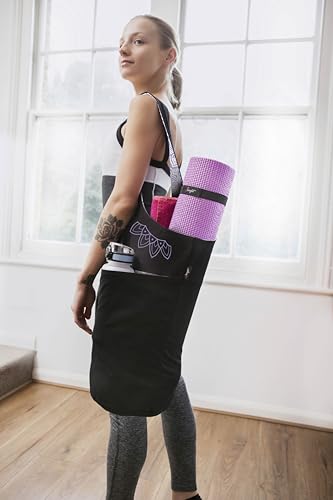 Yoga Mat Bag & Carrier with Pockets for Women | Holds yoga & pilates mats up to 72 in, Fits thick mats, Water bottle & zip pockets, 2 mat straps included, Gift-boxed - color: Lavender Bliss