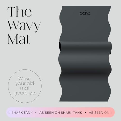 Bala Yoga Mat for Home Gym, Non-Slip Exercise Mat for Home Yoga - color: Charcoal, style: Wavy Mat - 5mm