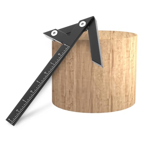Aluminum Imperial Circle Center Positioning, 45/90 Degree Positioning Ruler, Right Angle Positioning, Centerline Positioning, Multi-Function Arrow Ruler, High-Precision Measuring Ruler,044BK - color: Black(Imperial)