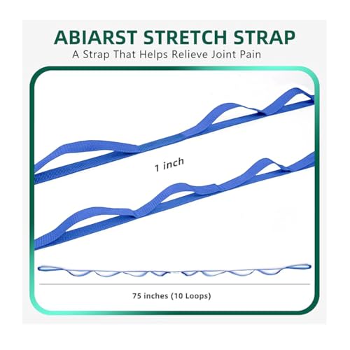Yoga Strap Stretching Strap 10 Loops Non-Elastic Exercise Strap for Pilates, Dance Exercise Training Multi-Loop Stretching Band - color: Blue
