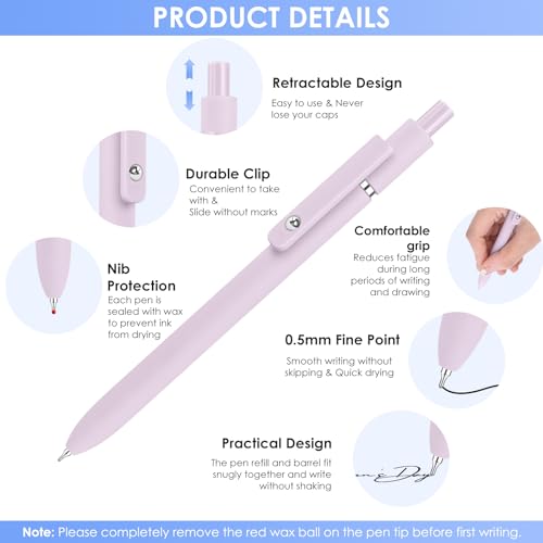 Gel Pens,7pcs 0.5mm Black Ink Pens Quick Dry Fine Point Smooth Writing Pens | Cute Nurse Teacher Work Desk Accessories, Pens for Journaling Note Taking, Office School Supplies Gifts for Women Men - color: Multicolor & 7 Morandi