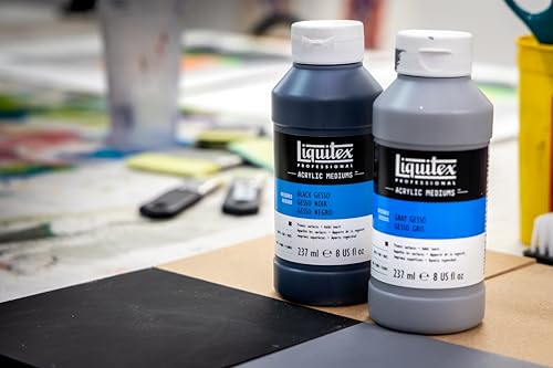 Liquitex Professional Gesso Surface Prep Medium, 118ml (4-oz), White | Primes Surfaces, Adds Tooth for Color Adhesion, Stiffens Canvases, Archival Quality, Optimum Absorbency for Paint - color: White, size: 4 Fl Oz (Pack of 1), style: 4-oz