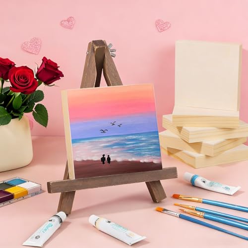 8 Pack 6x6 Inch Unfinished Square Wood Panels for DIY Painting Crafts | Blank Wood Canvas Frames for Oil Paint Pouring & Valentine Halloween Xmas Decor - size: 6"×6" 8 Pack