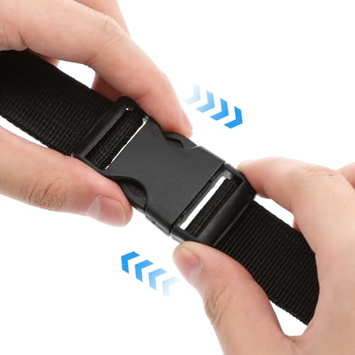 BESPORTBLE Buckle Straps Set: Black Nylon Adjustable Buckle Straps with Quick Release for Backpacking, Outdoor Activities Securing Yoga Mats Tents and Luggage, No Sewing Kit