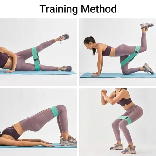 3 Pcs Woven Resistance Bands for Legs and Glutes, Non Slip Fabric Booty Bands Set, Exercise Loop Bands for Workout Squat Yoga Fitness, Elastic Hip Bands for Home Gym Training