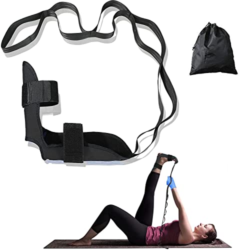 Foot and Calf Stretcher for Plantar Fasciitis, Leg Stretch Band,Improve Leg Stretching,Premium Physiotherapy Stretching Strap Improves Strength and Relief to Heel Spurs, Calf, Thigh and Hip - color: Black