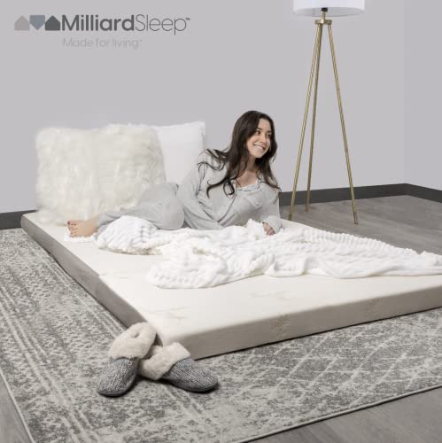 Milliard Trifold Mattress, Twin Size, 4 inch, Portable Foldable Mattress Twin with Medium Firm Foam, Washable Cover, Tri-Folding Floor Bed, Fold Up Guest Bed, RV Travel, Camping, 75" x 38” - size: Twin, style: 4 inch