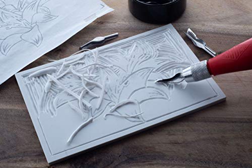 ESSDEE Mastercut Linoleum Carving Blocks - Stampmaking Printmaking Lino Carve - 100 x 100 x 4mm - Pack of 2 - size: 100 x 100 x 4 mm