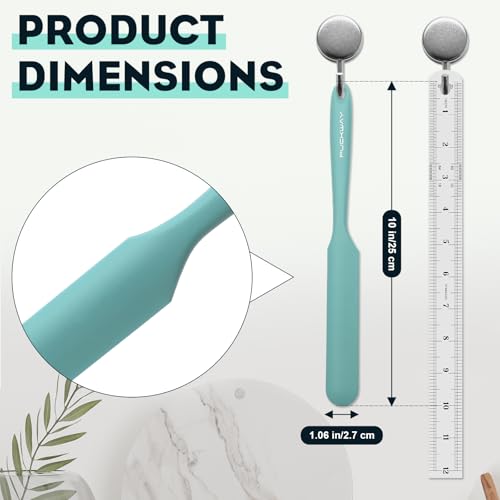 3pcs Silicone Jar Spatulas 10in Long Skinny Heat-Resistant, Narrow Spatula Set for Scraping Peanut Butter, Sourdough, Jam in Small Containers, Blenders & Baking (Green) - color: Green