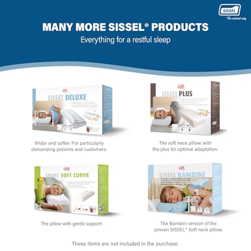 SISSEL Classic Neck Pillow Size L | Unique Incline for Disc & Vertebrae Relief | 5-Year Shape Stability Guarantee | Includes Washable Velour Cover | Dimensions: Approx. 47 x 33 x 14 cm - size: Large