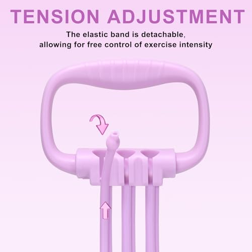 Figure 8 Resistance Band for Women 15-90LBS, Adjustable Resistance Bands with Handles for Arm Back Exercise, 6 Fitness Elastic Rope, Stretch Bands for Yoga, Pilates, Strength Training - color: purple
