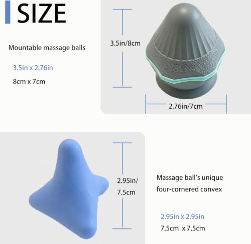 2Pcs Trigger Point Massage Tool, Massager Ball for Psoas Myofascial Release | Deep Tissue Muscle Knots Relief, Physical Therapy, Foot Plantar Fasciitis Pain Recovery, Manual Pressure with Suction Cup