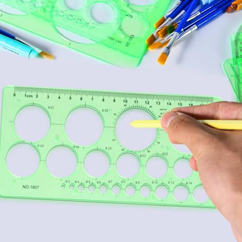 SenseYo 3 Pack Plastic Circle Template Stencil Round Measuring Geometric Circle Oval Stencil Ruler Drafting Drawing Tools Set Architecture Supplies for Office Building Formwork Studying Designing - size: 3 pcs