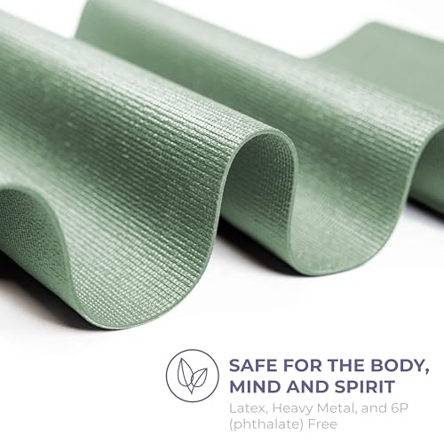 Voyage 5mm Studio Yoga Mats, 10 Pack, 72x24in | Extra Long, Anti-Tear Exercise Mats for Workout, Stretching, Fitness - Non Slip Gym Mats for Home, Schools and Studios - color: Sage