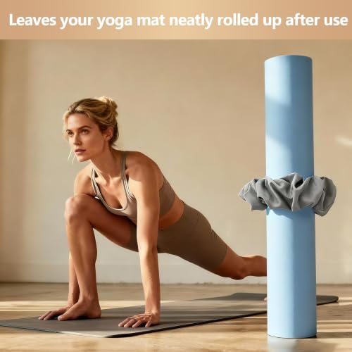 Yoga Mat Scrunchie - Stylish Holder, Durable & Elastic Fabric - Fits All Standard Mats (Mat Not Included) - color: Grey