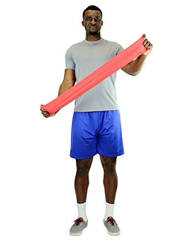 CanDo Low Powder Exercise Band, 6 yard Roll, Red: Light - color: Red: Light, size: 6 yard roll