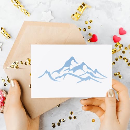Mountain Stencils Wood Burning Stencils 4"x2" | Reusable Pine Tree Stencil for Wood Burning Crafts Decor - style: Mountain Tree 4"/50p