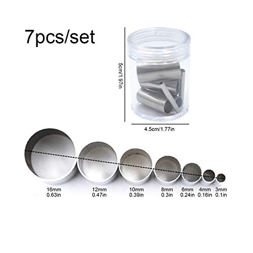 Clay Cutters,7Pcs Hole Hollow Punch Cutter Set Stainless Steel Indentation Round Circle Shape Cutters Mold Ceramics Dotting Baking Mold Cutter Punch Tools for Clay Pottery Craft with Storage Case(B2) | Stainless Steel Indentation Round Circle Shape Cutter