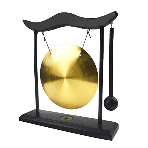 Hooshing Brass Gong Desktop Zen Art Feng Shui Decor, Simple Design - style: Simple Design