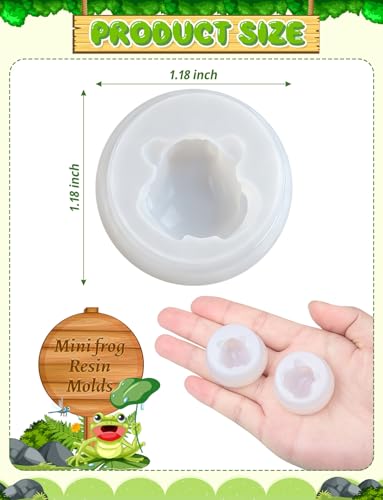 2 Pcs Mini Cute Frog Figurines Silicone Mold | Micro Dollhouse Animal Epoxy Casting Mold Realistic Shapes for DIY Resin Art Fairy Garden Miniatures Landscape Crafts Decor - color: 2 Pcs Frog White