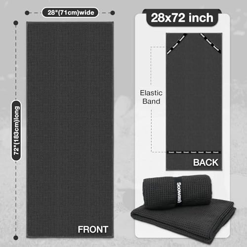 Hot Yoga Mat Towel, Non-Slip Grip Microfiber 28x72in - color: Black, size: 28 inch X 72 inch