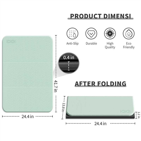 Foldable Exercise Pad Extra Thick 1.2" x 14" x 24" - color: Green+Black