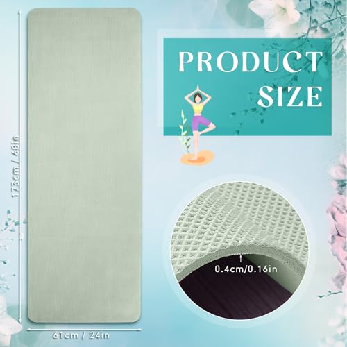 Timgle 12 Pack Yoga Mat Bulk, 4mm Thick Extra Long Sports Mat Anti Slip Tear Resistant Yoga Exercise Set for Fitness Stretching Home Workout Gym and Studio - color: Gray Green