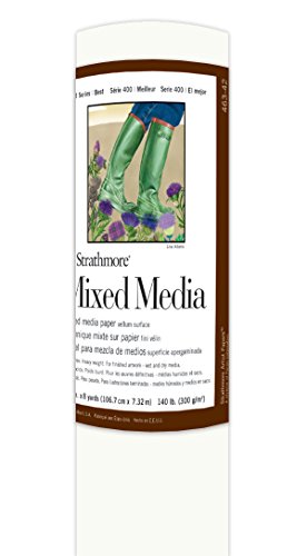 Strathmore 400 Series Mixed Media Roll, 140 lb. Vellum Paper, 42 inches X 8 Yards (463-42) - color: White, size: 42 x 288 inches