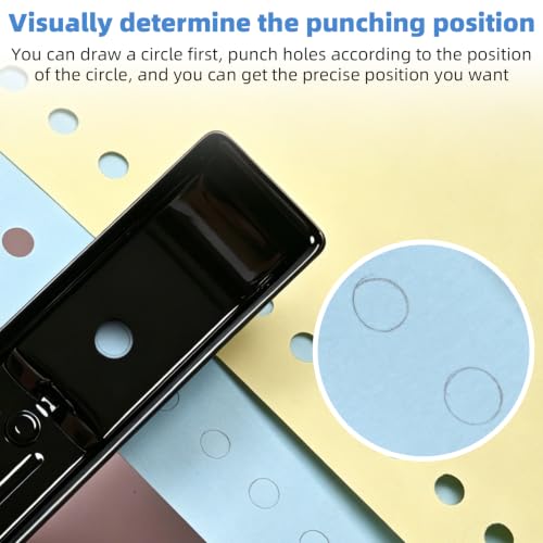 Single Hole Punch, 30 Sheet Capacity, with 10 Pcs Loose Leaf Binder Rings, Heavy Duty Paper Hole Puncher, 1/4" Hole Punches, 60% Labor Savings for for ID Cards, Chipboard Art Projects, Black - color: Black Binder
