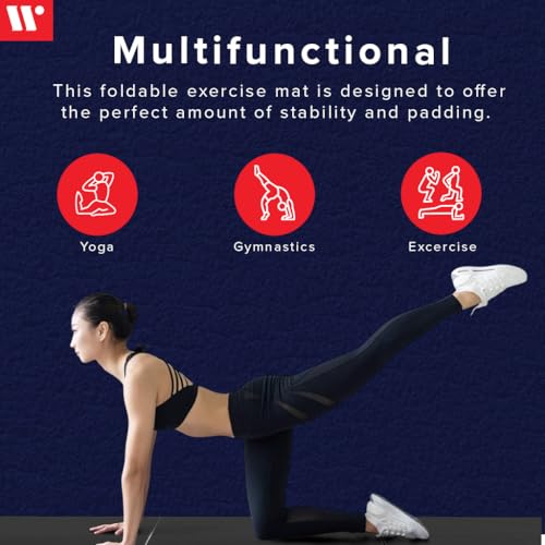 We Sell Mats - 4 ft x 8 ft x 2 in Premium Personal Fitness & Exercise Mat for Home Workout - Lightweight and Folds for Carrying – All Purpose Home Gym Mat – Thick Mat for Yoga, Pilates, Stretches - color: Black