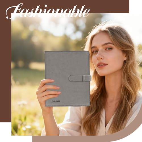 Plinyvel Gray Leather Sketchbook Cover 5.5x8.5, Travel Drawing Portfolio | Portable sketch kit organizer, pencil holder, Fits 5.5x8.5 Sketch Book, Spiral Pad, Compact artist storage case - color: Gray, size: Small-5.5x8.5