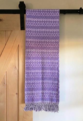 Del Mex Mexican Rebozo Shawl Blanket Doula - color: Lavender/White, size: Regular (6 ft x 2.5 ft)