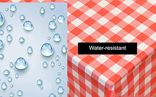 Neatiffy 54 x 108 Inch 6 Pack Rectangle Plastic Table Cloth Picnic/Camping/Party/Banquet Table Cover Disposable/Reusable Tablecloths (Red Checkered) - color: Red Checkered