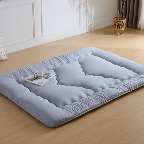 Japanese Floor Mattress,3.5" Thicken Futon Mattress Tatami Mat - color: Silver Gray, size: Twin (80”L × 39“W)