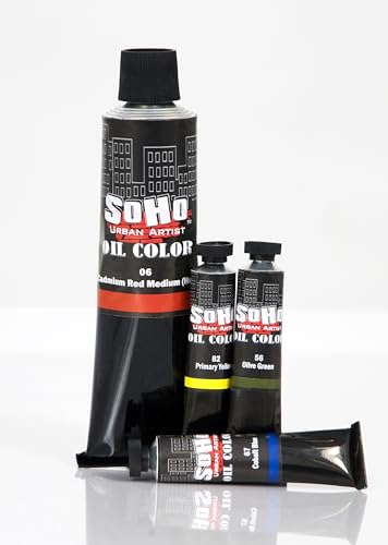 Soho Urban Artist Oil Paint Yellows Set of 5-170 mL Tubes, Triple-Milled Oils with Refined Linseed - Smooth Application, True Color Mixes, Ideal for Brushes & Palette Knives - color: Yellows, size: 5.75 Fl Oz (Pack of 5)