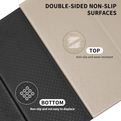 Foldable Yoga Mat Extra Large 74"×31.5" | Double-Sided Non-Slip,Extra Wide Foldable Design,8mm Extra Thick,Exercise Mat for Home, Studio and Travel Use - color: Beige+Black
