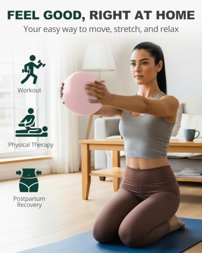 Trideer Yoga Ball for Exercise, Pilates, Core & Balance Training, Stability Ball for Pregnancy & Birthing Prep, Physical Therapy, Daily Stretching, Office Chair for Active Sitting, Quick Pump Included - color: Dusty Rose, size: XXS(9in./23cm) (Without Pum