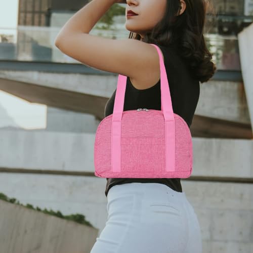 Mini Gym Bag for Women Girl 12 inch Small Gym Tote Lightweight Carry On Bag - color: Rose