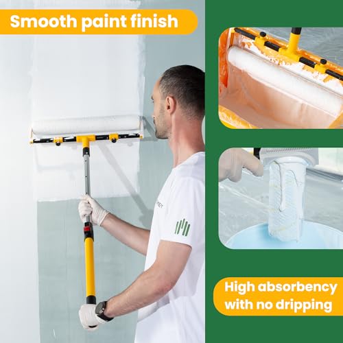VOOMEY 18 Inch Paint Roller Covers, Microfiber Paint Roller Cover, Suitable for Various Large-Scale Scene Painting, Such as Walls, Ceilings, Etc (Pack of 3,1/2" Nap) - size: 18ichh 3pcs