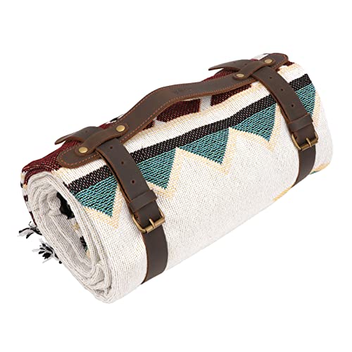 Leather Picnic Blanket Carry Strap Bedroll Belt Camping Travel Rug Holder | Adjustable, Lightweight, for Yoga Mats, Motorcycle Rolls,Camping Mat,Secures 6"-7.8" Diameter Rolls, Outdoor Travel Accessory
