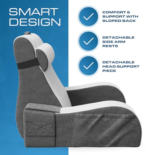 Kolbs Wedge Reading Pillow, Cushion with Arms for TV, Books, Nursing, Back - Bed Pillow for Sitting Up in Comfort, Plush Backrest Pillow. Sit Up in Comfort. (19" Wedge Reading - Grey) - size: 19" Wedge Reading - Grey