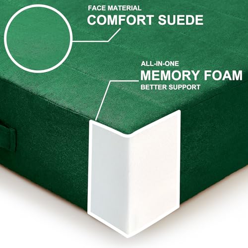 JKMAX 22 inches Floor Pillow for Adults - Large Meditation Cushion with Thick Foam - Premium Outdoor Square Floor Cushion Seat - Yoga Pillow for Sitting On Floor - Green - color: Green, size: 1 Count