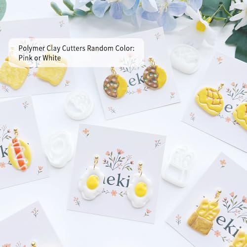 Bakery and Breakfast Polymer Clay Cutters Set - 10pcs Realistic Food Shapes Including Donut, Baguette & Pastry for DIY Earring Jewelry, Soft Clay Crafts, Scrapbooking & Miniature Food Decor - color: F color