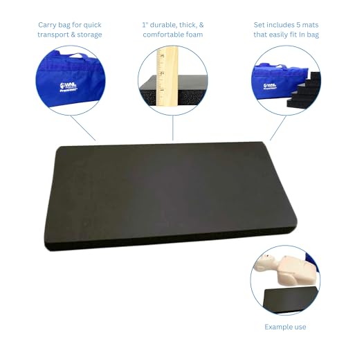 WNL Products WNLMAT Practi-Mat Kneeling Mat for CPR Training, 5 Pack