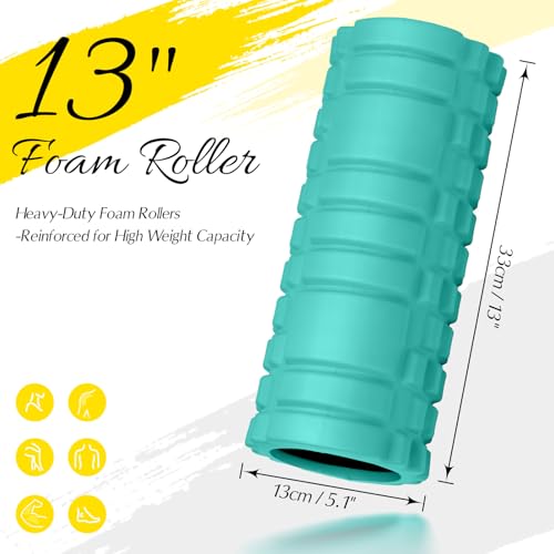 Foam Roller for Deep Tissue Massager High Density Massage Roller | Roller for Muscle Recovery, Relieves Tight, Sore Muscles & Kinks, Improves Mobility & Circulation - Targets Key Body Parts - color: Aqua