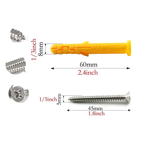 2 Set M8 Ceiling & Wall Mount Hanging Hardware Fitting Set 304 Stainless Steel Heavy Duty Strip Pad Eye Plate + Snap Hook for Yoga Hammock Chair Swings Marine Boat Accessories - size: M8 Strip Pad