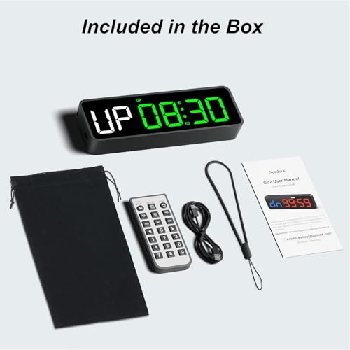 Acedeck Portable Gym Timer Clock: Fitness Digital Clock with Strong Magnet - color: Green+black